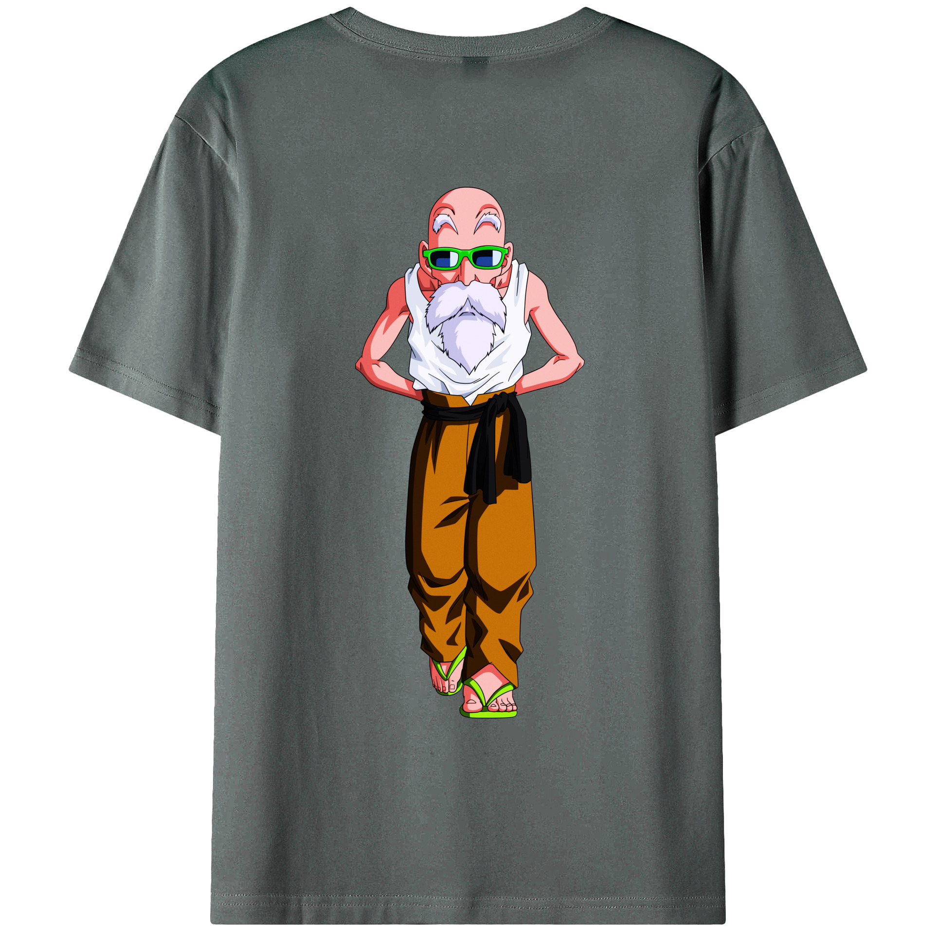 （画像用） ドラゴンボール 亀仙人（かめせんにん） DRAGON BALL Master Roshi Kame Sennin 綿100％ メンズ半袖Tシャツ（バックプリント） 通気性